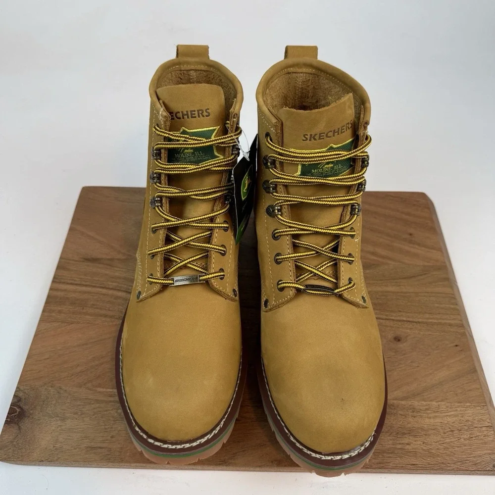 New Mens Skechers‎ x John Deere Cascades Leather Work Boots Shoes 13 D